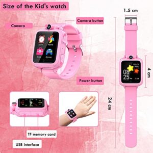 Smart watch for Girl Boy with 14 Puzzle Games MP3 Music Video Player Toddler watch Alarm Clock Camera Voice Recoder 1G SD Card Calculator Stopwatch Timer 3-12 years old watches Christmas Birthday gift