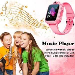 Smart watch for Girl Boy with 14 Puzzle Games MP3 Music Video Player Toddler watch Alarm Clock Camera Voice Recoder 1G SD Card Calculator Stopwatch Timer 3-12 years old watches Christmas Birthday gift