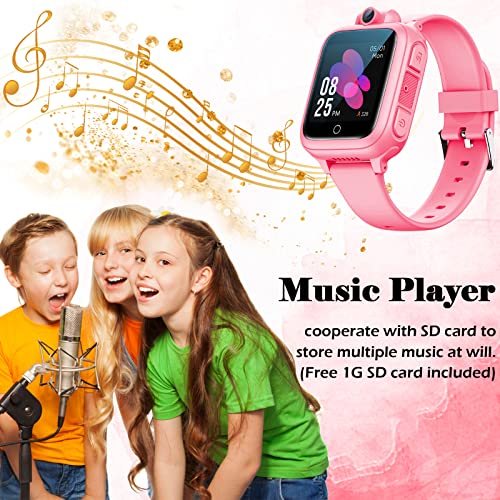 Smart watch for Girl Boy with 14 Puzzle Games MP3 Music Video Player Toddler watch Alarm Clock Camera Voice Recoder 1G SD Card Calculator Stopwatch Timer 3-12 years old watches Christmas Birthday gift