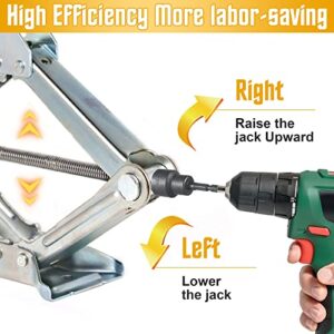 RV Leveling Scissor Jack Socket Drill Adapter, 1/4 Inch Quick Connect Hex Shank, Fits 3/4 Inch or 19 mm Hex Drive Jacks, for Car Auto Camper Stabilizers, 2 Pieces