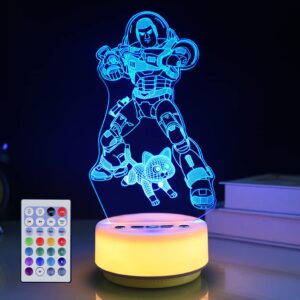 kymellie toy story bazz lightyear pixar sox night light lightyear led decor light remote control 16 colors for kid's room, toys & christmas birthday gifts for boys/ girls (classic style), multicolor