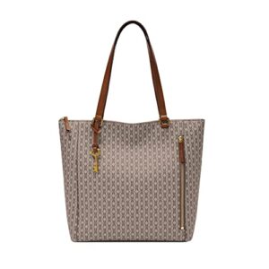 fossil women's tara faux leather shopper tote purse handbag, taupe/tan (model: zb1781939)