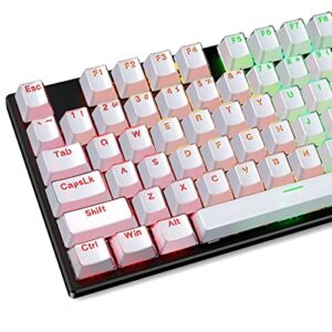 pudding keycaps-risophy double shot pbt keycap set for mechanical keyboard,oem profile with keycap puller,compatible with 104 keys full size,80%,75%,60% percent keyboard-crystal
