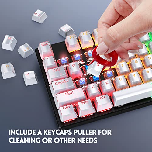 Pudding Keycaps-RisoPhy Double Shot PBT Keycap Set for Mechanical Keyboard,OEM Profile with Keycap Puller,Compatible with 104 Keys Full Size,80%,75%,60% Percent Keyboard-Crystal