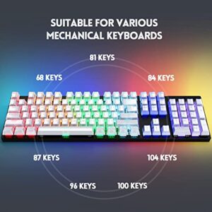 Pudding Keycaps-RisoPhy Double Shot PBT Keycap Set for Mechanical Keyboard,OEM Profile with Keycap Puller,Compatible with 104 Keys Full Size,80%,75%,60% Percent Keyboard-Crystal