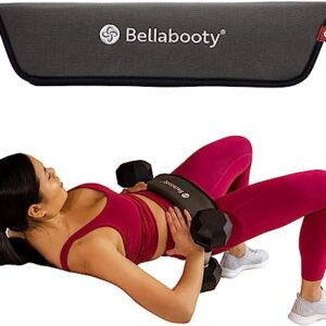 Bellabooty Exercise Hip Thrust Belt, Easy to Use with Dumbbells, Kettlebells, or Plates, Slip-Resistant Padding that Protects Your Hips for the Gym, Home Workouts, or On the Go