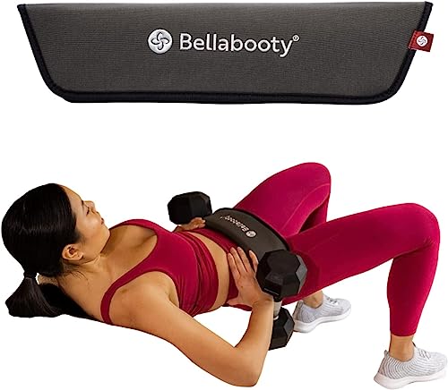 Bellabooty Exercise Hip Thrust Belt, Easy to Use with Dumbbells, Kettlebells, or Plates, Slip-Resistant Padding that Protects Your Hips for the Gym, Home Workouts, or On the Go