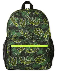 the children's place kids' preschool elementary backpack for boys girl, green dino, no_size
