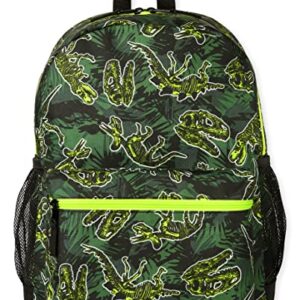 The Children's Place Kids' Preschool Elementary Backpack for Boys Girl, Green Dino, NO_Size