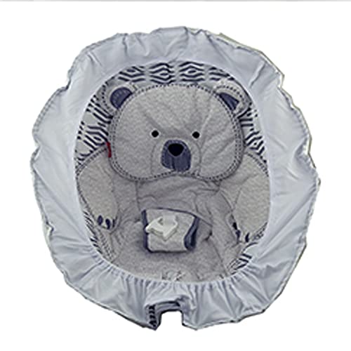 Replacement Part for Fisher-Price Snugabear Hug Cradle 'n Swing - FLG84 ~ Replacement Plush Swing Seat Cover Pad ~ Bear Print ~ Gray and Blue