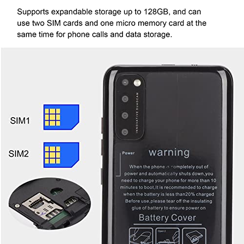 Zyyini Rino4 Pro Unlocked Phone, 5.45inch Full Screen Face Recognition Smartphone, Dual SIM, 2G/32G, Dual Camera Ultrathin 3G Gaming Cell Phone for Android 6, Support 128GB Memory Card(Black)