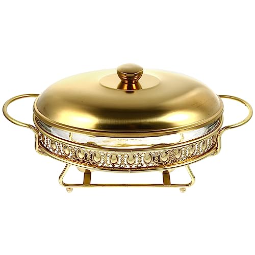 DOITOOL Buffet Food Tray Stainless Steel Chafing Buffet Dish Oval Chafer Full Size Food Warmer Heating Pan Large Capacity Serving Tray with Lid for Home Restaurant Canteen Warm Buffet Server