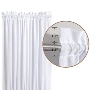 KOUFALL Sidelight Door Curtains 72 Inches Long for Side Windows Linen Blend Privacy Protect Light Filtering French Door Side Curtain Panels Bonus Adjustable Tie Back 25x72 Inch Length 1 Panel White