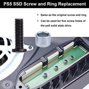IKPEK 2Pcs PS5 SSD Screw and 2Pcs Ring Replacement and 1Pcs Screwdriver for Sony PS5 Playstation 5 Console Solid State Drive