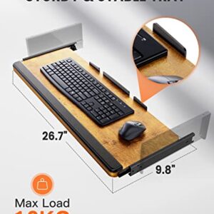 ErGear Electric Standing Desk with Full Size Keyboard Tray, Adjustable Height Sit Stand Up Desk, Home Office Desk Computer Workstation, 48x24 Inches, Vintage Brown