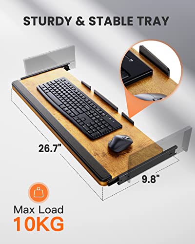 ErGear Electric Standing Desk with Full Size Keyboard Tray, Adjustable Height Sit Stand Up Desk, Home Office Desk Computer Workstation, 48x24 Inches, Vintage Brown