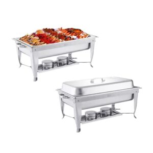 ordinner kit 2 pack 8qt chafing dish buffet set,buffet severs and warmers stainless steel chafer set with foldable frame chafing server set food warmer for parties catering chafers c309