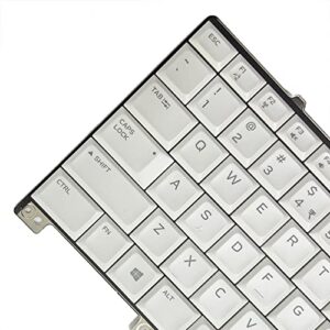 GinTai US Backlit Keyboard Laptop Replacement for Dell Alienware 17 R5 Area 51M 07NF7F RGB PK132F11B01 NSK-EYBBC (White)