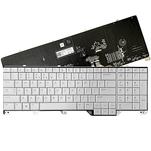 GinTai US Backlit Keyboard Laptop Replacement for Dell Alienware 17 R5 Area 51M 07NF7F RGB PK132F11B01 NSK-EYBBC (White)