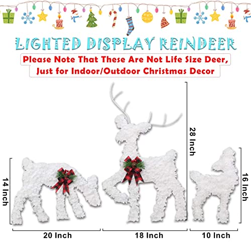 Christmas Decorations Outdoor Yard Set of 3 Lighted Reindeer Xmas Holiday Indoor Outdoor Decor, Pefect Outside Yard Lawn Indoor Christmas Tree Lighted Decor