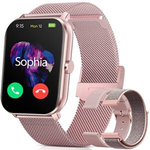 facoi android smart watches for women - smart watch for iphone compatible android phones gifts for moms,activity fitness tracker with answer call stainless band heart rate spo2 sleep tracker