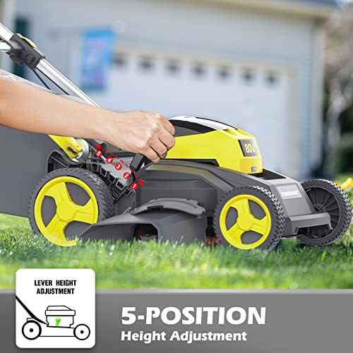 PowerSmart 26-Inch Self-Propelled Lawn Mower, 80V Lithium-Ion Dual-Force Cutting Cordless Lawn Mower with 6.0Ah Battery & Charger
