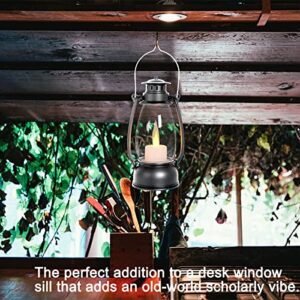 Reperla Vintage Remote Lantern Decor, 4-Pack Flickering LED Candle Lantern Good Sized Portable Lantern Indoor Outdoor Hanging Lanterns for Wedding Centerpiece,Halloween,Christmas,Farmhouse Decorative