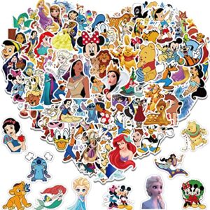 disney stickers 100pcs asverbet kids stickers pack princess stickers cute stickers for kids teens adults waterproof vinyl cartoon stickers for water bottles laptop luggage