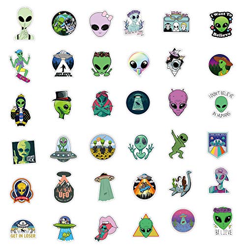 100 PCS Alien Stickers for Water Bottles,Reusable Kids Stickers, Waterproof Vinyl Stickers, Stickers for Toddlers Teen Girls Kids Woman Computer Skateboard Laptop Kids Party Favors Sticker Toddler Travel Toys (Alien)