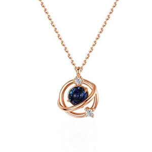 luxurious planet collarbone necklace ladies personalized diamond dark moon pendants necklace sparkly pendant jewelry, rose gold