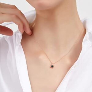 Luxurious Planet Collarbone Necklace Ladies Personalized Diamond Dark Moon Pendants Necklace Sparkly Pendant Jewelry, Rose Gold