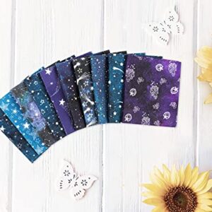 Craftido -25 Options- 100% Cotton Quilting Fabric Bundles 10pcs Fat Quarters 18”x21”-Medium Weight 5.2 oz- for Quilting, Sewing Project, Patchwork, DIY Crafts – Starry Sky