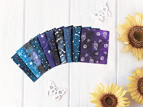 Craftido -25 Options- 100% Cotton Quilting Fabric Bundles 10pcs Fat Quarters 18”x21”-Medium Weight 5.2 oz- for Quilting, Sewing Project, Patchwork, DIY Crafts – Starry Sky