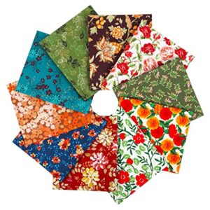 craftido -25 options- 100% cotton quilting fabric bundles 10pcs fat quarters 18”x21”-medium weight 5.2 oz- for quilting, sewing project, patchwork, diy crafts - retro style