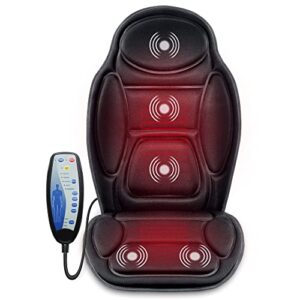 snailax chair massager, back massager with heat, 5 vibration massage nodes, massage chair pad, seat chusion, gifts for men