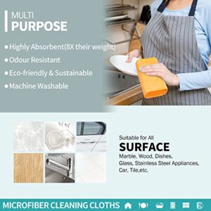 HOMERHYME Microfiber Cleaning Cloth - 12 Pack Cleaning Towels, 12.6" x 12.6" Dish Cloths, Lint Free Non-Abrasive Dusting Cloth, Washable Reusable All Purpose Wash Cloth for Kitchen, Car, House, Office