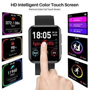 TOZO S1 Smart Watch Bluetooth 5.0 Activity Tracker with Heart Rate Monitor Sleep Monitor Pedometer and Calorie Counter IPX8 Waterproof 1.54-inch Touchscreen Compatible with iPhone & Android Phones