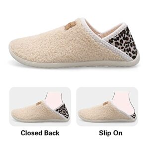 Fuzzy House Slippers for Women Men Indoor Closed Back Lightweight Cozy Faux Furry Lining Barefoot House Shoes Slipper Socks for Bedroom Home Office Yoga Outdoor Walking Shoes 6.5-7.5 Women/5-5.5 Men