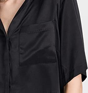 Lunya Women's Washable Silk High Rise Pant Set, Immersed Black, XS