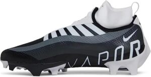 nike mens vapor edge pro 360 football cleat, black white dark smoke grey, 9