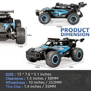 kolegend RC Cars 20 Km/h Remote Control Car 50+min with Chassis Lights 2 Batteries, 13 Inch All Terrains RC Monster Trucks Off Road Vehicle for Boys Girls Kids