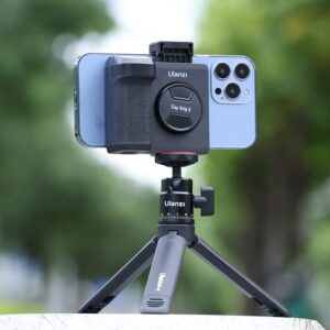 CapGrip II Smartphone Camera Grip Holder w Remote Control Shutter 1/4" Tripod Mount Phone Clip for iPhone 14 13 X Max Pro Samsung Google & Android Phone Selfie Vlog Video Shooting Cold Shoe - CG01