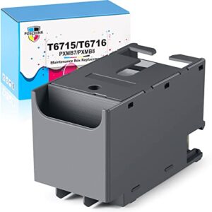 poschink t6715 t6176 ink maintenance box for workforce pro wf-4730 wf-4740 wf-4734 wf-4830 wf-4720 wf-4820 wf-3820 ec-4020 ec-4030 ec-4040 wf-c5710 wf-c5790 wf-c5210 wf-c5290 printers t671500/t671600
