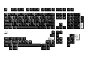 drop dcx white-on-black keycap set, doubleshot abs, cherry mx style keyboard compatible with 60%, 65%, 75%, tkl, wkl, full-size, 1800 layouts and more (white-on-black)