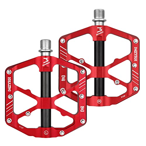 MZYRH Mountain Bike Pedals,Bicycle Pedals with Reflectors,Lightweight Aluminum Alloy MTB Pedals 3 Sealed Bearings Bicycle Platform Pedals 9/16" BMX Road Bike Pedal