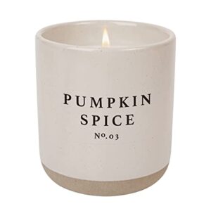 Sweet Water Decor Pumpkin Spice Soy Candle | Pumpkin, Cloves, Buttercream, Cinnamon, Smoke Embers, and Vanilla Scented Candles for Home | 12oz Cream Stoneware Jar, 60+ Hour Burn Time, Made in the USA