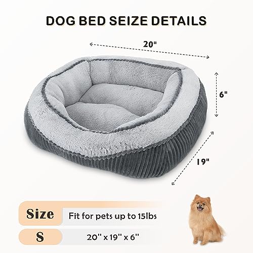 SIWA MARY Dog Beds for Small Medium Large Dogs & Cats. Durable Washable Pet Bed, Orthopedic Dog Sofa Bed, Luxury Wide Side Fancy Design, Soft Calming Sleeping Warming Puppy Bed, Non-Slip Bottom