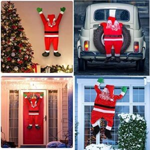 5.5 ft large hanging christmas santa claus decorations,66.6'' christmas ornaments hanging santa christmas decoration from the gutter roof outdoor yard decor indoor home wall car (5.5 ft(170 cm))