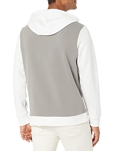 Karl Lagerfeld Paris Men's Soft Color Block Hoodie, Grey/White, Medium