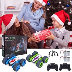 Twister.CK Remote Control Car, 2Pack Double Side RC Stunt Car, 360 Filps Rotating RC Cars, LED Headlights RC 4WD High Speed Off Road for Kids Girls Boys Age 6+